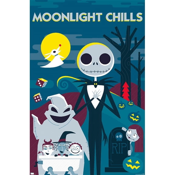Disney Tim Burton's The Nightmare Before Christmas - Moonlight Chills Wall Poster, 22.375" x 34"