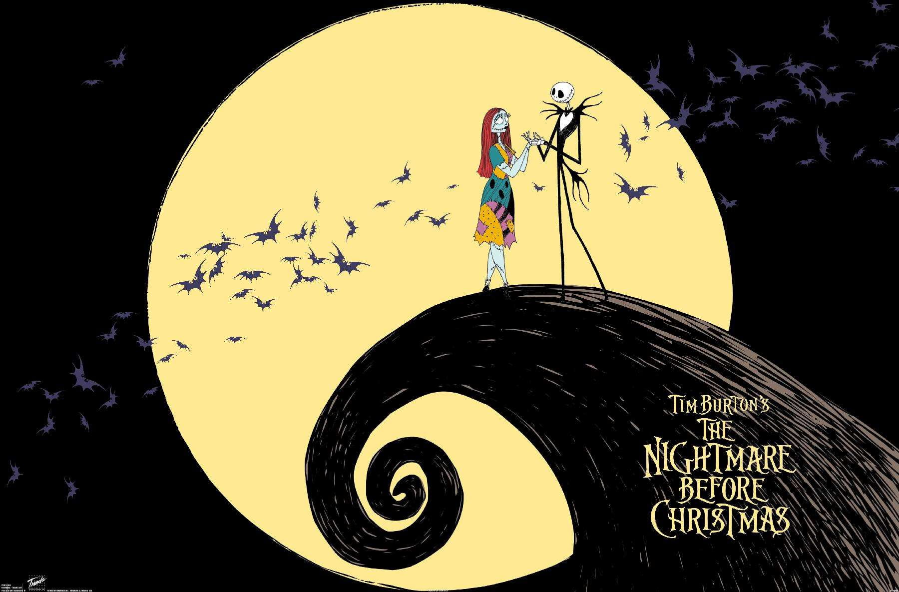 Disney Tim Burton's The Nightmare Before Christmas - Moonlight Wall Poster, 14.725" x 22.375"