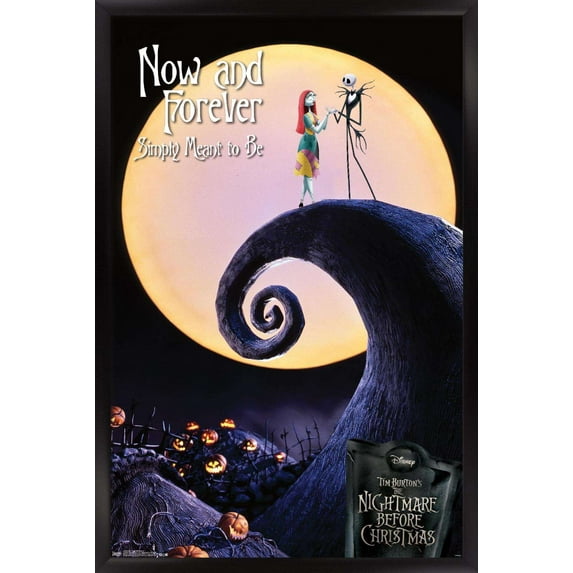 Disney Tim Burton's The Nightmare Before Christmas - Now And Forever Wall Poster, 14.725" x 22.375", Framed