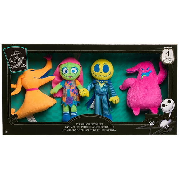 Disney Tim Burton's The Nightmare Before Christmas Plush Collector Set, Multi-color 4 Character Assortment, Kids Toys for Ages 3 Up