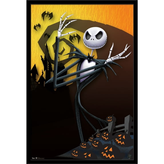 Disney Tim Burton's The Nightmare Before Christmas - Pumpkins Wall Poster, 22.375" x 34", Framed