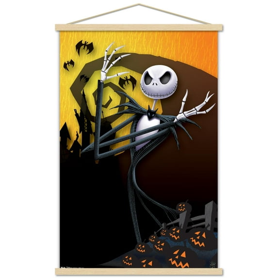 Disney Tim Burton's The Nightmare Before Christmas - Pumpkins Wall Poster with Wooden Magnetic Frame, 22.375" x 34"