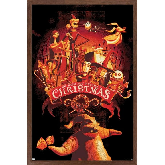 Disney Tim Burton's The Nightmare Before Christmas - Red Group Wall Poster, 14.725" x 22.375" Framed