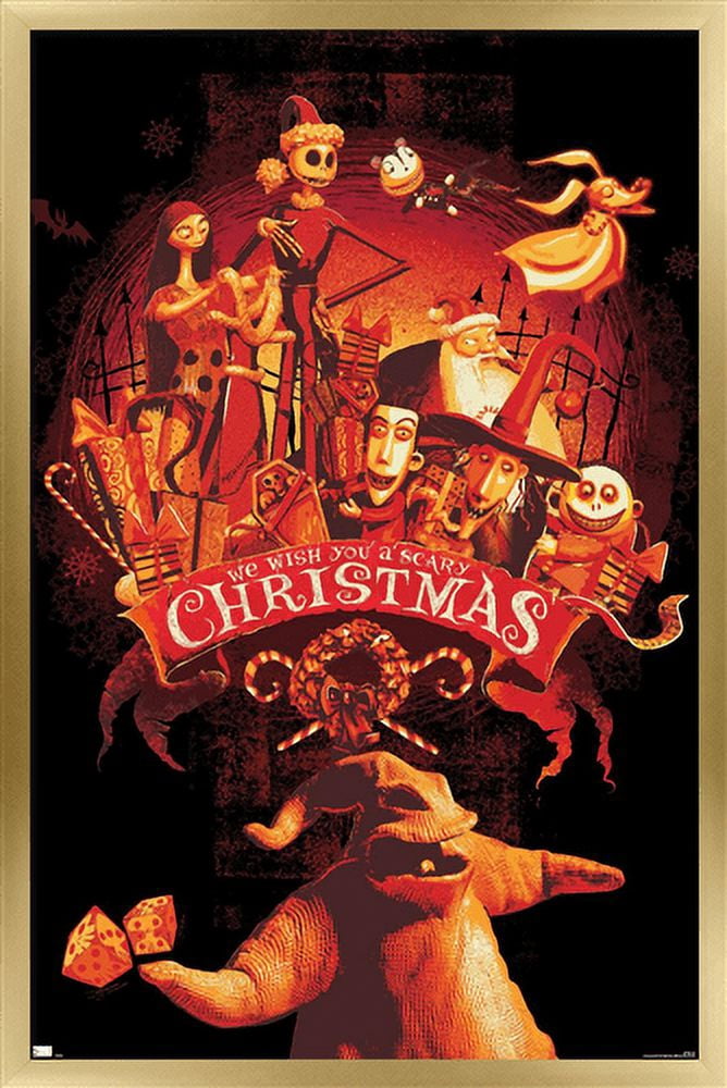 Disney Tim Burton's The Nightmare Before Christmas - Red Group Wall Poster, 14.725" x 22.375" Framed