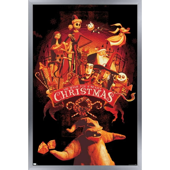 Disney Tim Burton's The Nightmare Before Christmas - Red Group Wall Poster, 22.375" x 34" Framed