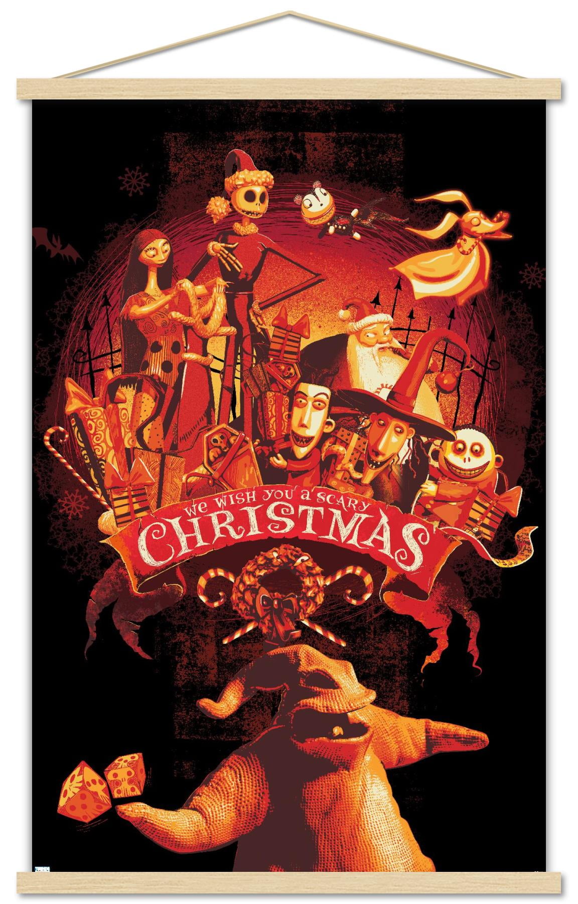 Disney Tim Burton's The Nightmare Before Christmas - Red Group Wall Poster with Magnetic Frame, 22.375" x 34"