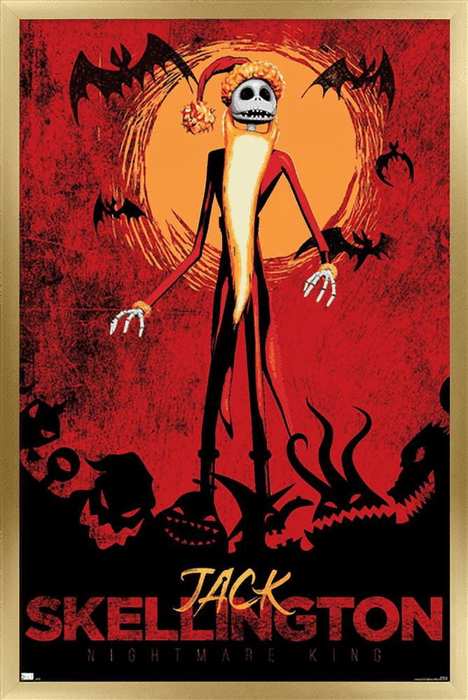 Disney Tim Burton's The Nightmare Before Christmas - Red Jack Wall Poster, 14.725" x 22.375" Framed