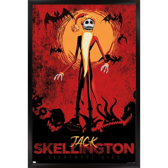 Disney Tim Burton's The Nightmare Before Christmas - Red Jack Wall Poster, 14.725" x 22.375" Framed