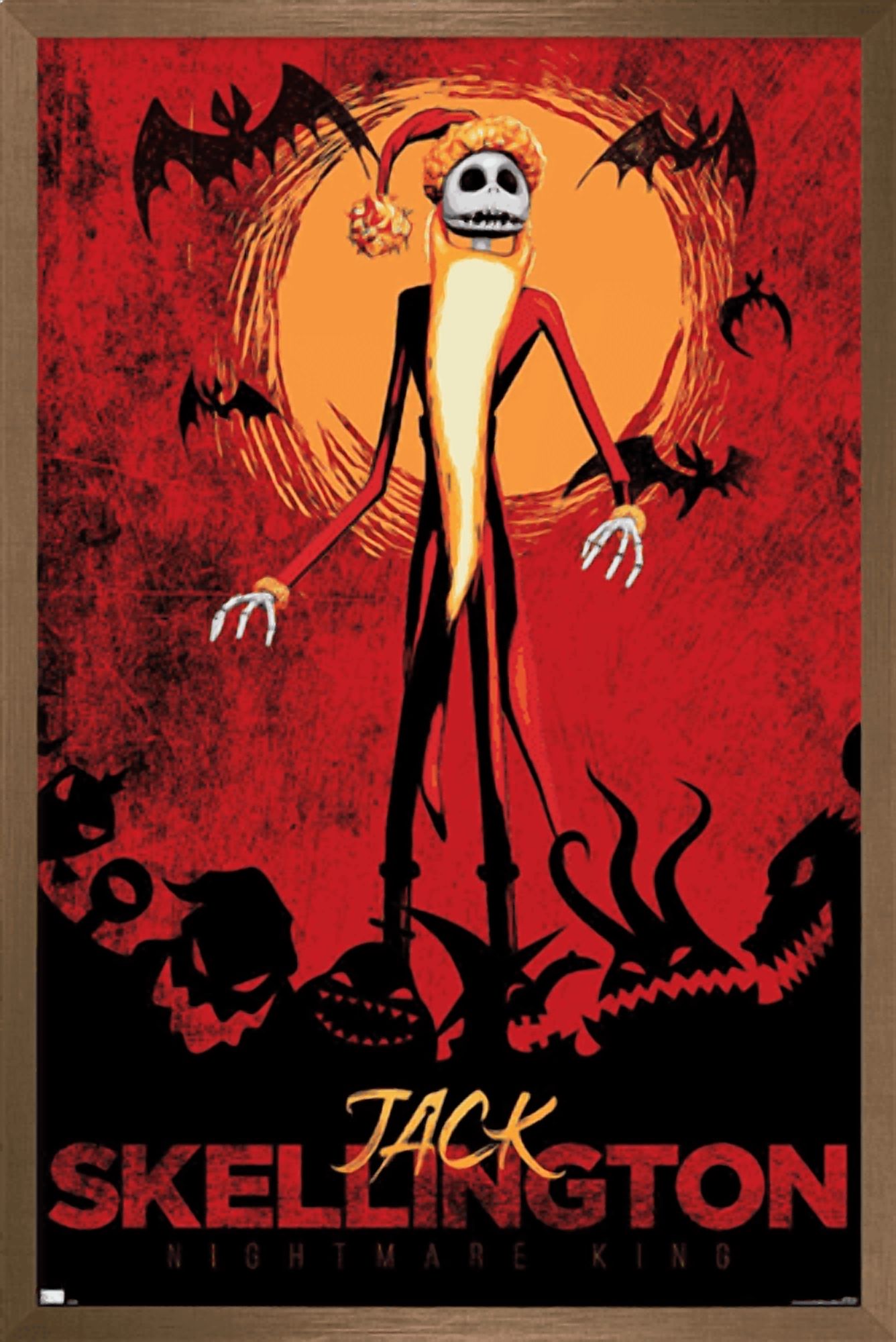 Disney Tim Burton's The Nightmare Before Christmas - Red Jack Wall Poster, 14.725" x 22.375" Framed