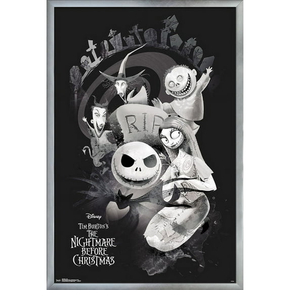 Disney Tim Burton's The Nightmare Before Christmas - Rip Wall Poster, 22.375" x 34", Framed