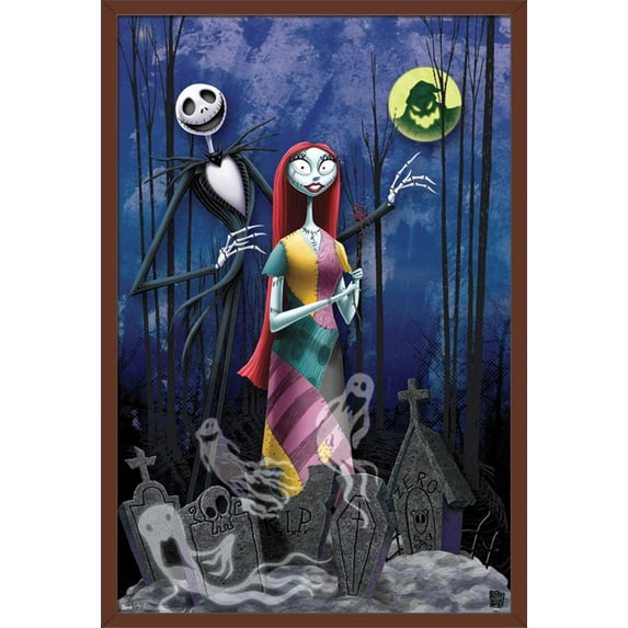 Disney Tim Burton's The Nightmare Before Christmas - Romance Wall Poster, 22.375" x 34", Framed