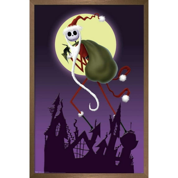 Disney Tim Burton's The Nightmare Before Christmas - Sandy Claws Wall Poster, 14.725" x 22.375", Framed