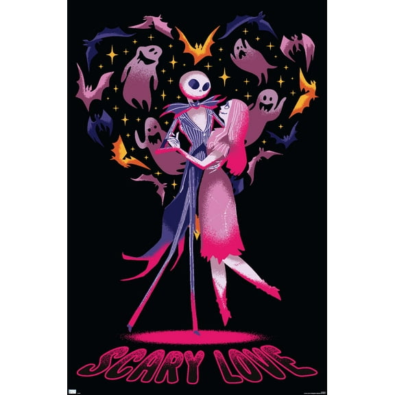 Disney Tim Burton's The Nightmare Before Christmas - Scary Love Wall Poster, 22.375" x 34"