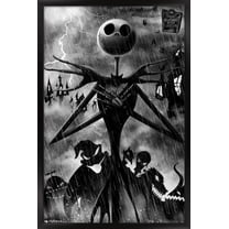 Disney Tim Burton's The Nightmare Before Christmas - Shadows Wall Poster, 22.375" x 34", Framed