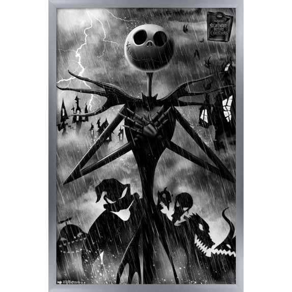 Disney Tim Burton's The Nightmare Before Christmas - Shadows Wall Poster, 22.375" x 34", Framed