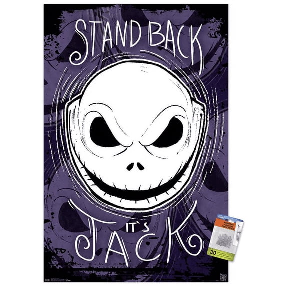Disney Tim Burton's The Nightmare Before Christmas - Stand Back Wall Poster with Push Pins, 22.375" x 34"
