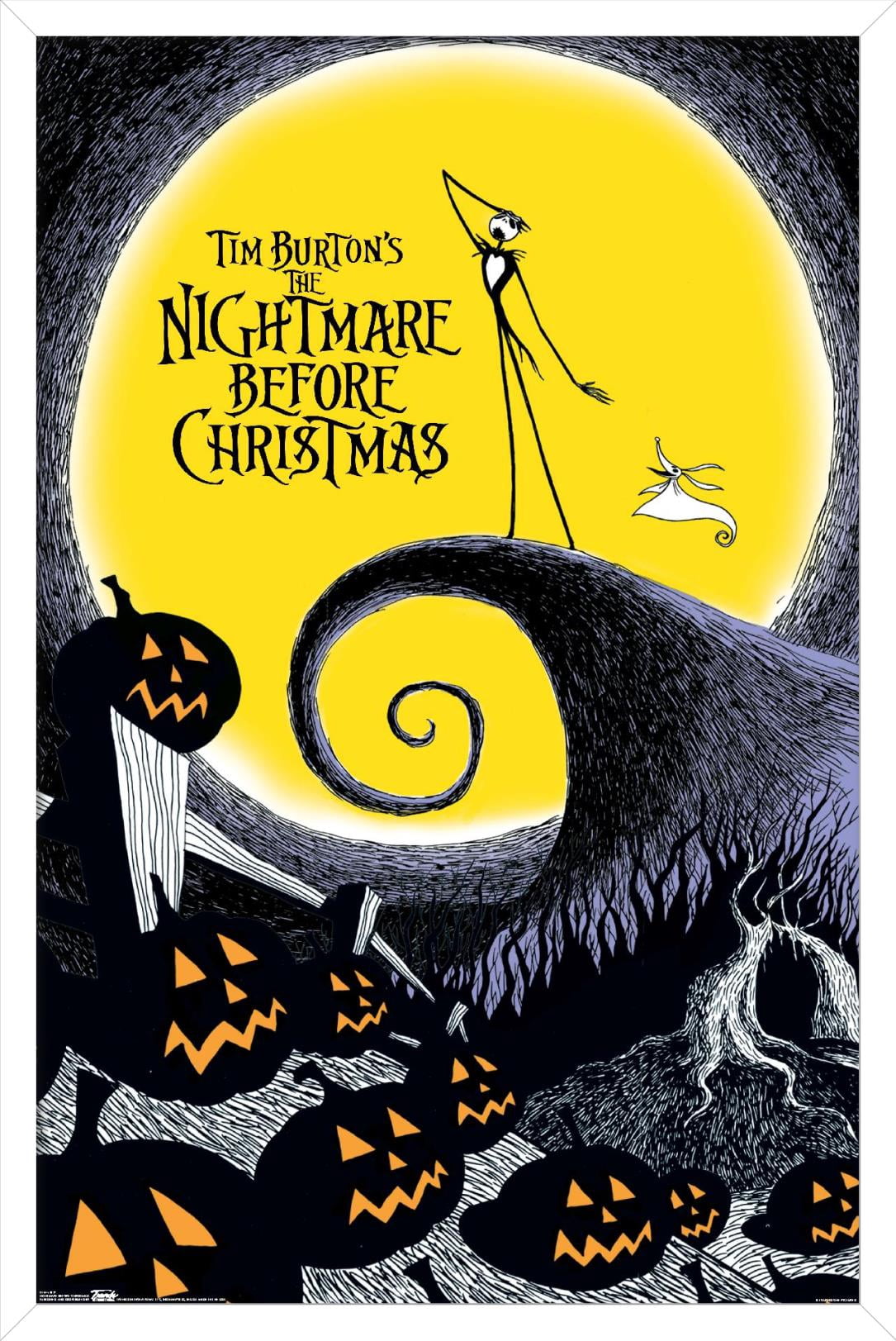 Disney Tim Burton's The Nightmare Before Christmas Wall Poster, 14.725" x 22.375" Framed