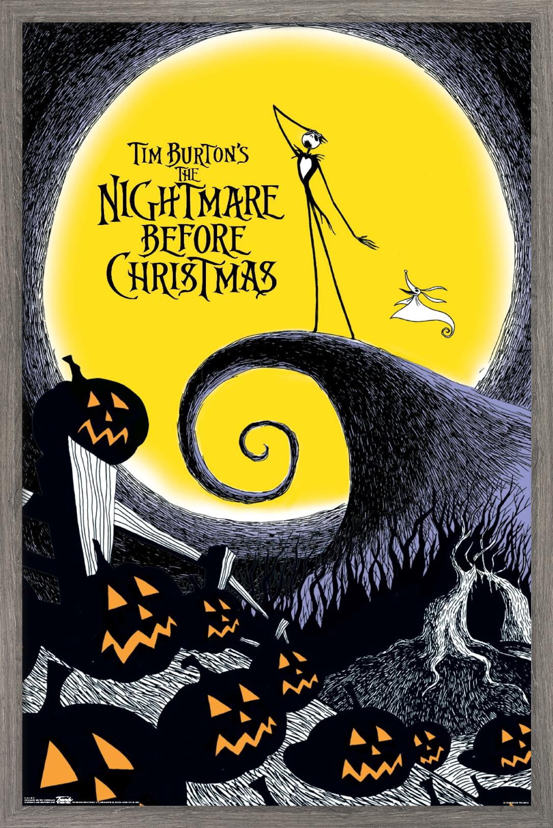 Disney Tim Burton's The Nightmare Before Christmas Wall Poster, 14.725" x 22.375" Framed