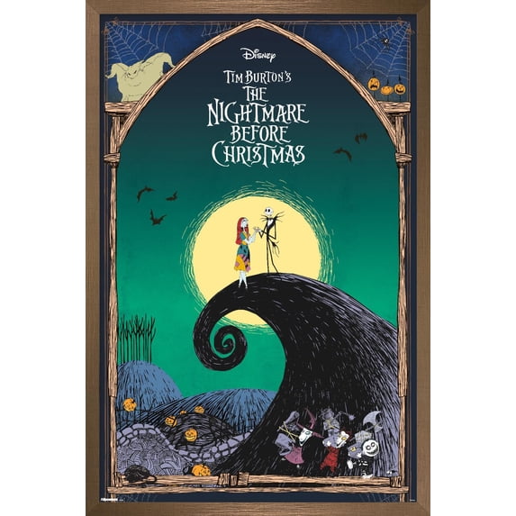 Disney Tim Burton's The Nightmare Before Christmas - Window to Love Wall Poster, 14.725" x 22.375" Framed