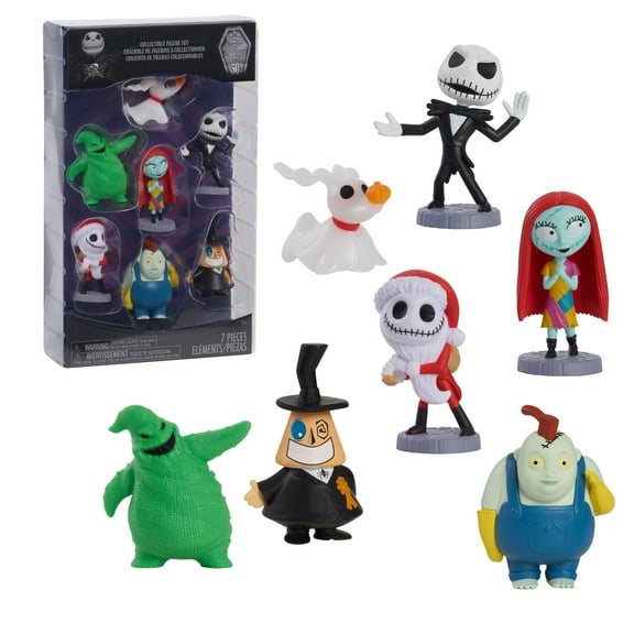 Disney Tim Burton's the Nightmare before Christmas 7-piece Collectible Figure Set, Kids Toys for Ages 3 up