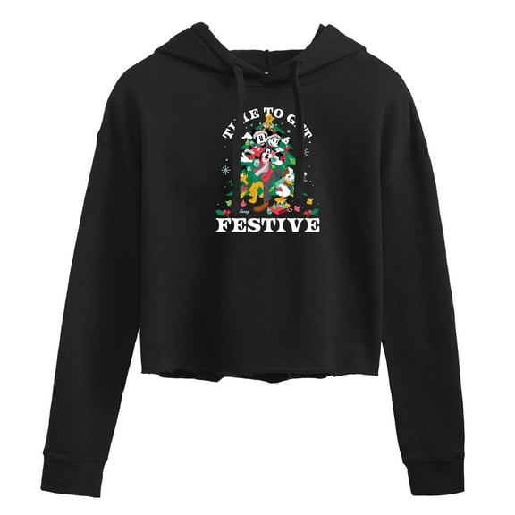 Disney - Time To Get Festive - Juniors Cropped Pullover Hoodie