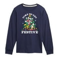 thumbnail image 1 of Disney - Mickey and Friends Time To Get Festive Christmas - Toddler & Youth Long Sleeve Graphic T-Shirt, 1 of 5