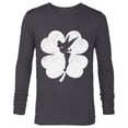 thumbnail image 1 of Disney Tinker Bell 4-Leaf Clover Silhouette St Patrick's Day - Long Sleeve T-Shirt for Men - Customized-Charcoal Heather, 1 of 5