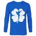 thumbnail image 1 of Disney Tinker Bell 4-Leaf Clover Silhouette St Patrick's Day - Long Sleeve T-Shirt for Men - Customized-Navy, 1 of 5