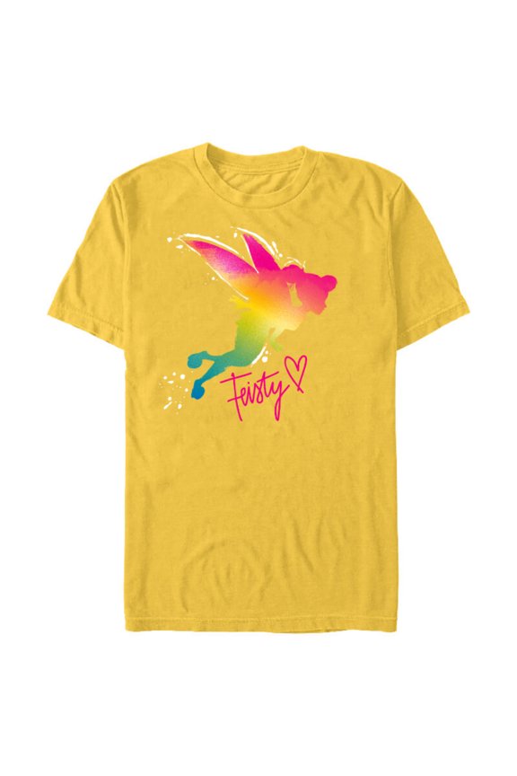 Tinker Bell Feisty T-Shirt- Short Sleeve Blended T-Shirt for Adults - Customized-Yellow