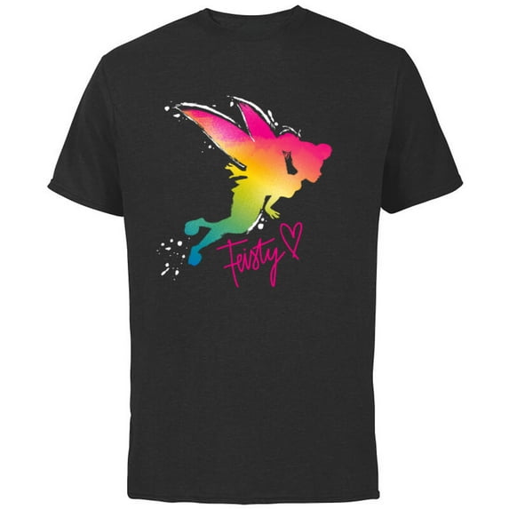 Disney Tinker Bell Feisty T-Shirt - Short Sleeve Cotton T-Shirt for Adults - Customized-Black