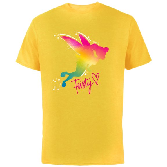 Disney Tinker Bell Feisty T-Shirt - Short Sleeve Cotton T-Shirt for Adults - Customized-Yellow
