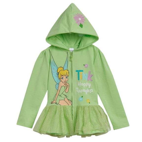 Disney Tinker Bell Fleece Zip Up Hoodie Toddler to Big Kid