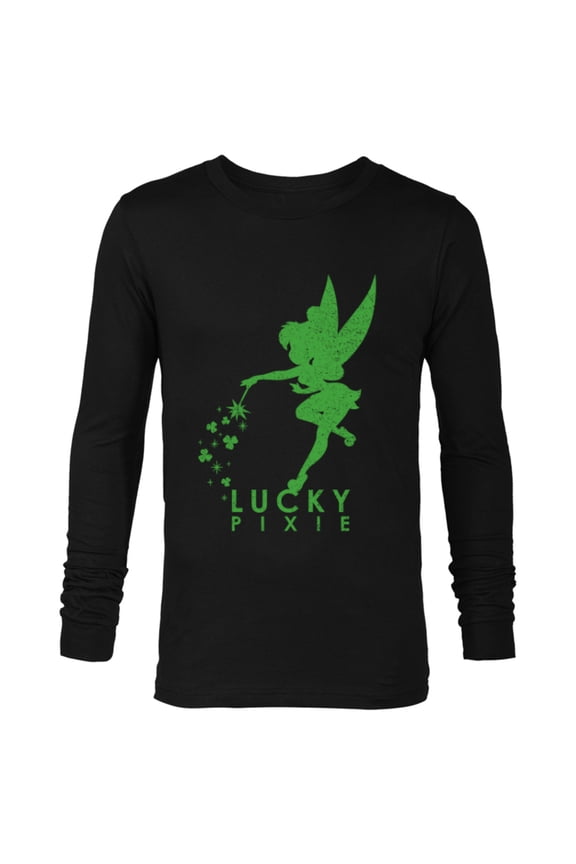 Tinker Bell Lucky Pixie St. Patrick's Day - Long Sleeve T-Shirt for Men - Customized-Black