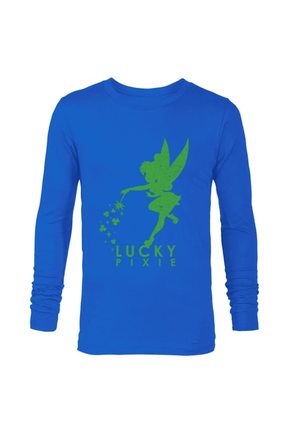 Tinker Bell Lucky Pixie St. Patrick's Day - Long Sleeve T-Shirt for Men - Customized-Navy