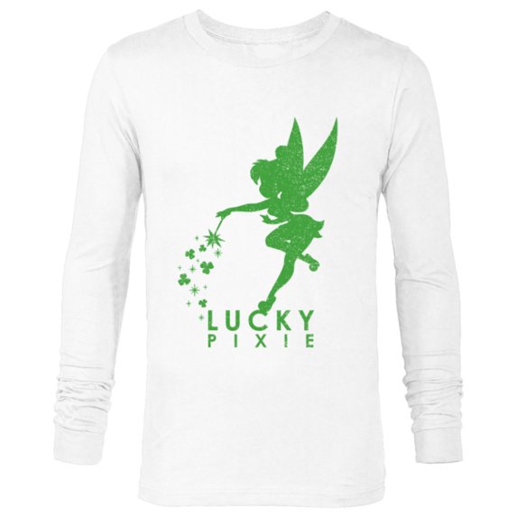 Disney Tinker Bell Lucky Pixie St. Patrick's Day - Long Sleeve T-Shirt for Men - Customized-White