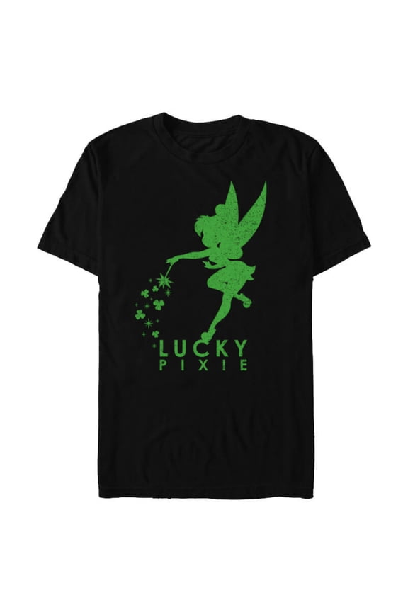 Tinker Bell Lucky Pixie St. Patrick's Day - Short Sleeve Blended T-Shirt for Adults - Customized-Black