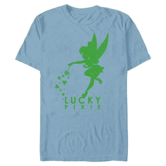 Disney Tinker Bell Lucky Pixie St. Patrick's Day - Short Sleeve Blended T-Shirt for Adults - Customized-Ocean Blue