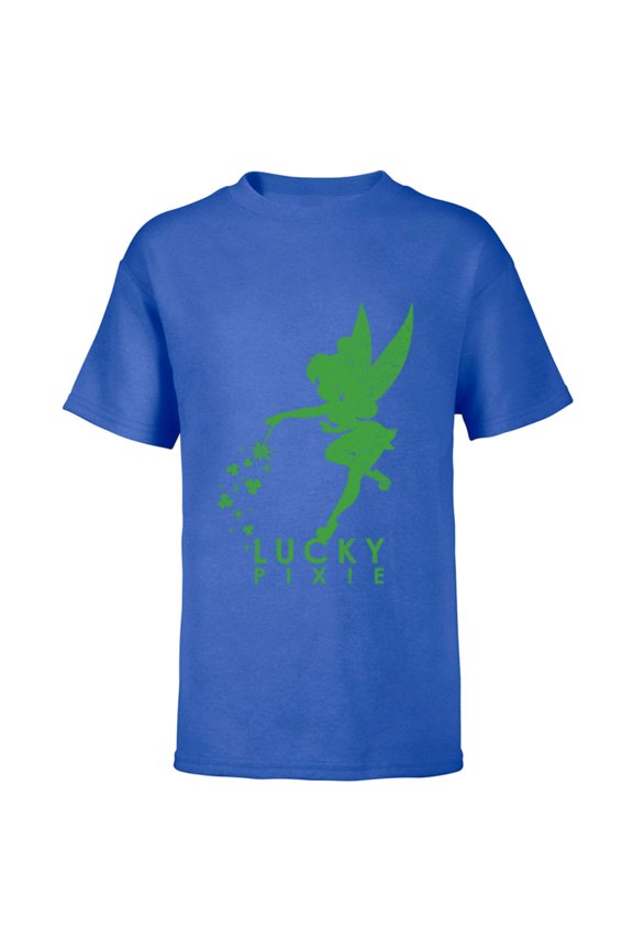 Tinker Bell Lucky Pixie St. Patrick's Day - Short Sleeve T-Shirt for Kids - Customized-Royal