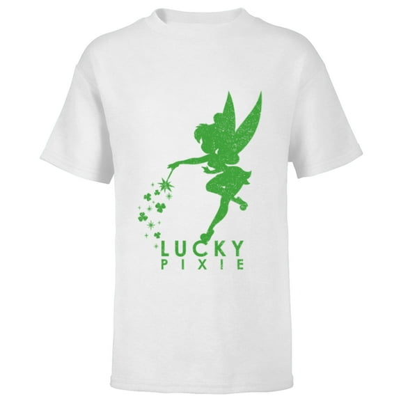Disney Tinker Bell Lucky Pixie St. Patrick's Day - Short Sleeve T-Shirt for Kids - Customized-White