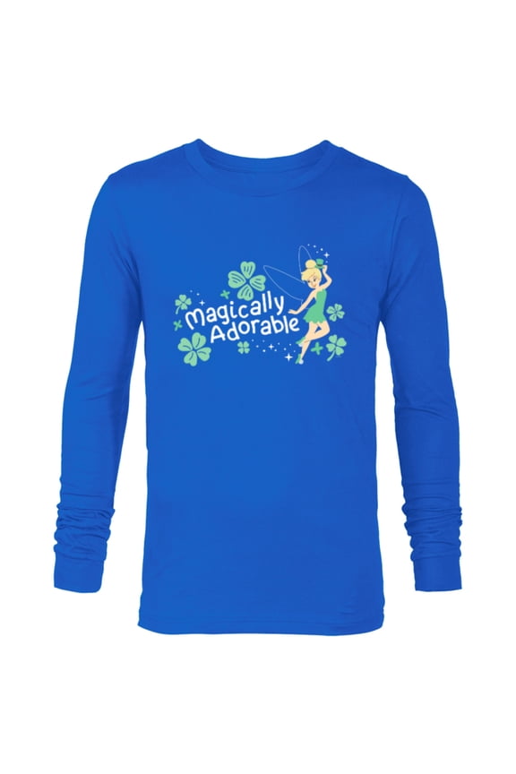 Tinker Bell Magically Adorable Fairy St Patrick’s Day - Long Sleeve T-Shirt for Men - Customized-Navy