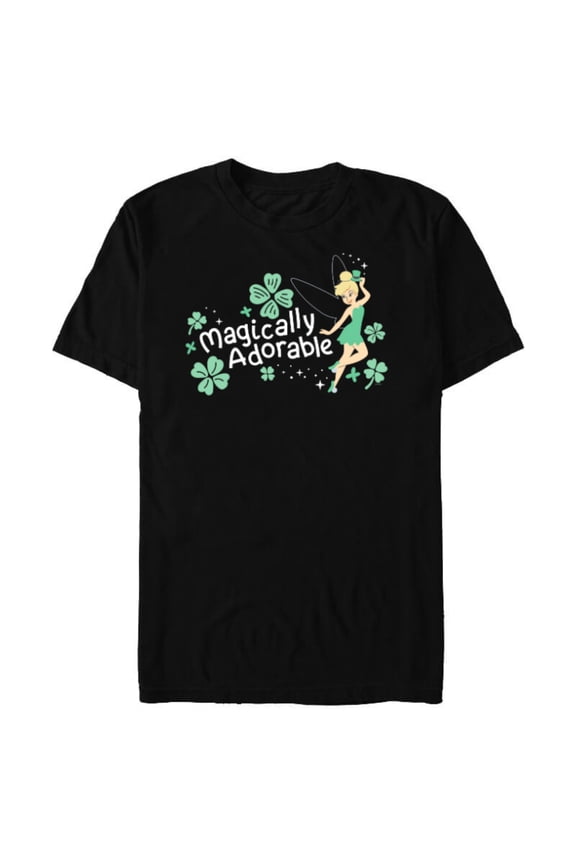 Tinker Bell Magically Adorable Fairy St Patrick’s Day - Short Sleeve Blended T-Shirt for Adults - Customized-Black