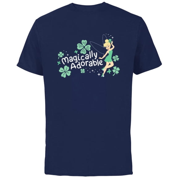 Disney Tinker Bell Magically Adorable Fairy St Patrick’s Day - Short Sleeve Cotton T-Shirt for Adults - Customized-Navy