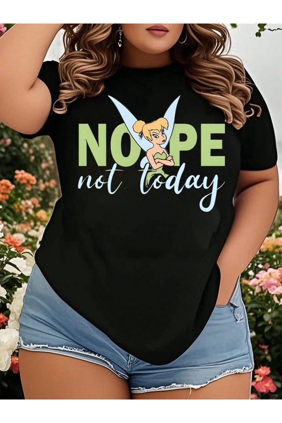 Disney Tinker Bell Nope Not Today Sarcastic Pixie Dust Peter Pan T-shirt
