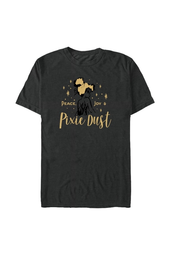Tinker Bell Peace Joy and Pixie Dust Holiday Standard - Short Sleeve Blended T-Shirt for Adults – Customized-Dark Heather