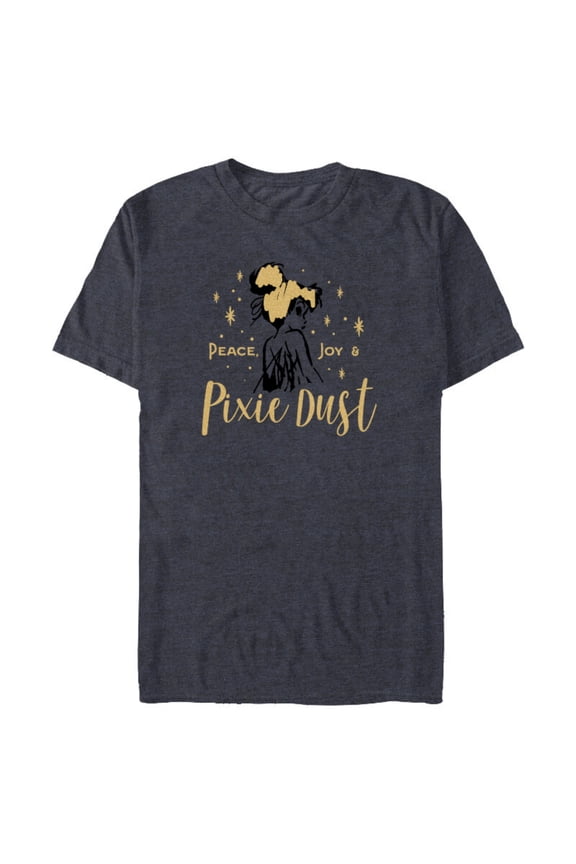 Tinker Bell Peace Joy and Pixie Dust Holiday Standard - Short Sleeve Blended T-Shirt for Adults – Customized-Navy Heather