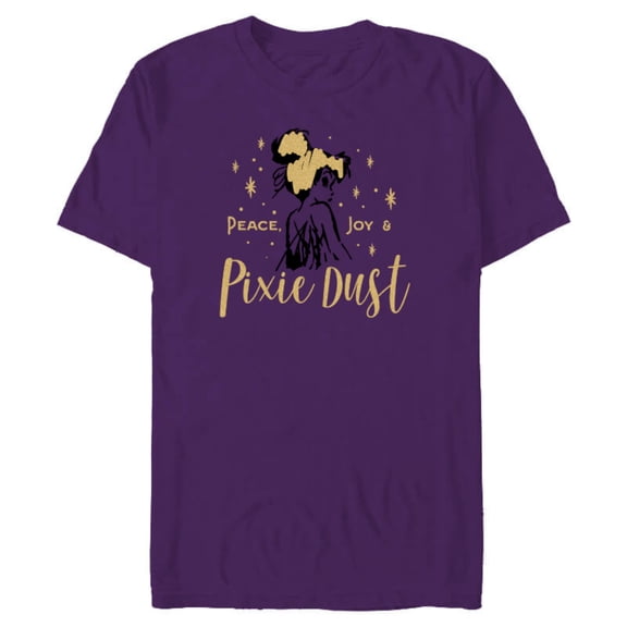 Disney Tinker Bell Peace Joy and Pixie Dust Holiday Standard - Short Sleeve Blended T-Shirt for Adults – Customized-Purple