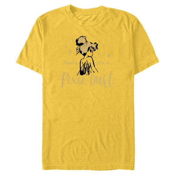 Disney Tinker Bell Peace Joy and Pixie Dust Holiday Standard - Short Sleeve Blended T-Shirt for Adults – Customized-Yellow