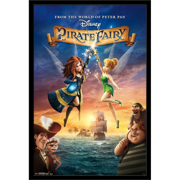 Disney Tinker Bell - Pirate Fairy Wall Poster, 22.375" x 34", Framed