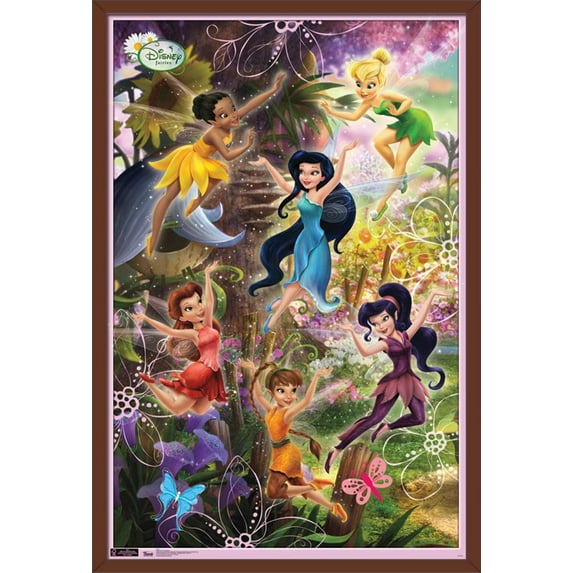 Disney Tinker Bell - Pixie Games Wall Poster, 22.375" x 34", Framed