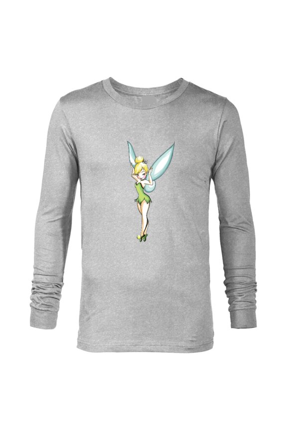 Tinker Bell Pose T-Shirt - Long Sleeve T-Shirt for Men - Customized-Athletic Heather